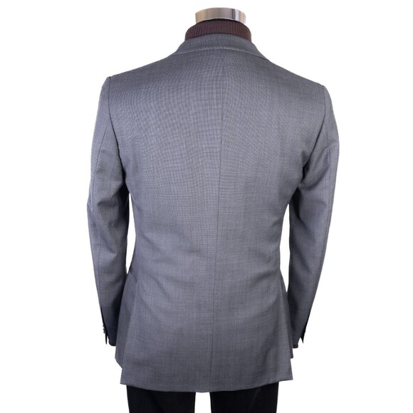 Sene Men's Sport Coat Jacket Blazer WOOL 2-Button Sz 38R Textured Gray SLIM EUC - Picture 8 of 13